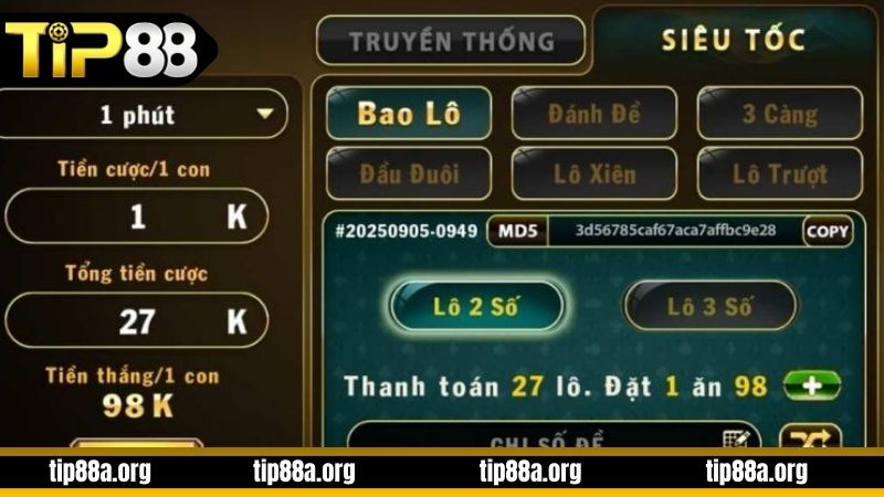 Mẹo chơi lô đề siêu tốc tại TIP88 hiệu quả