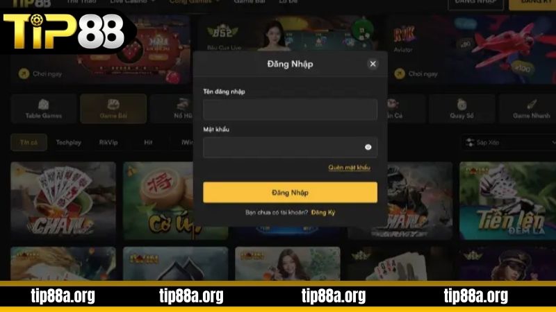 Quy trình đăng nhập TIP88 cơ bản cho newbie